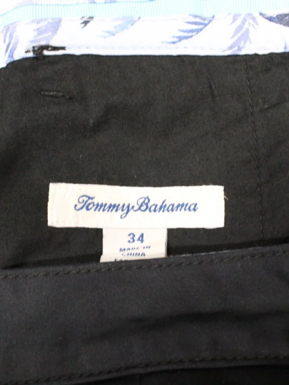TOMMY BAHAMA REGULAR FIT SHORTS COTTON/TENCEL/SPANDEX BLACK Sz 34